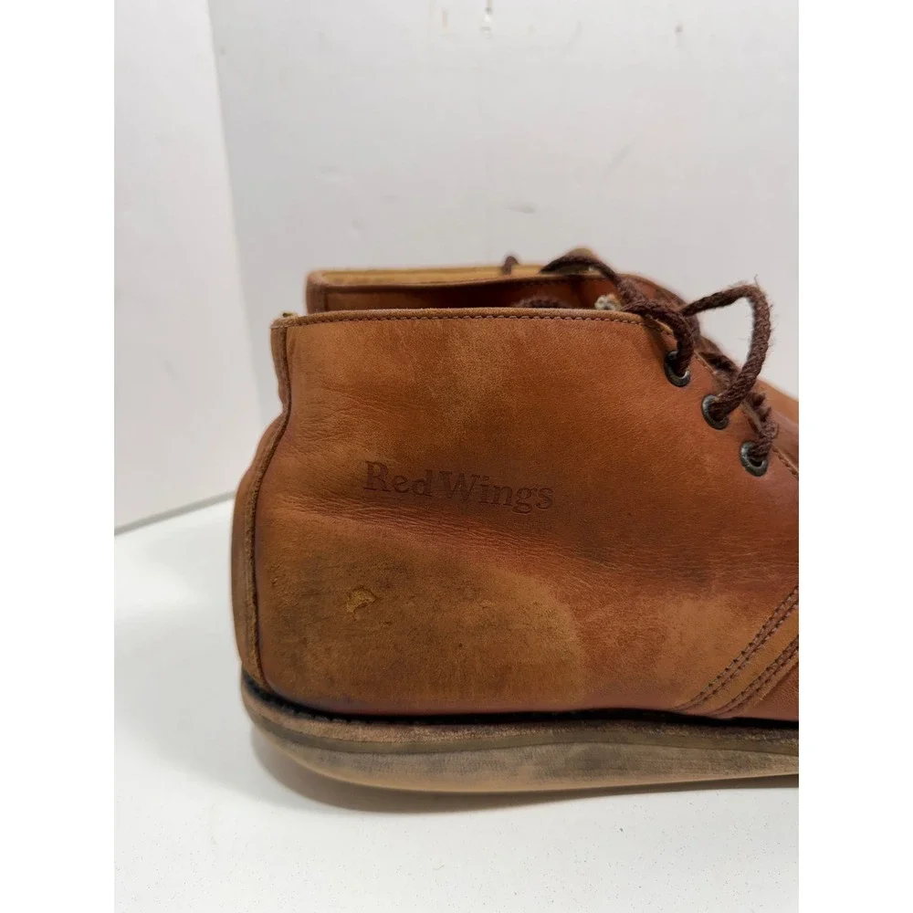 Red Wing 595‎ Mens Leather Chukka Boots Brown Soft Toe EH Rated Made in USA 12